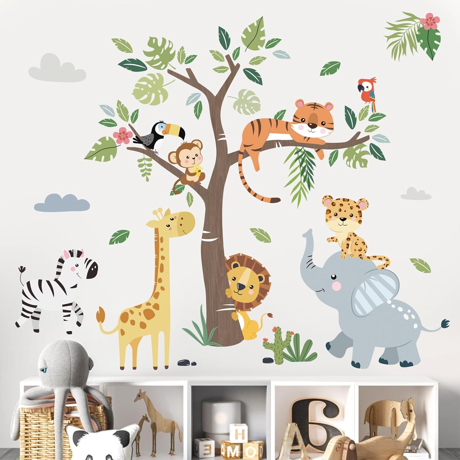 Decalmile Jungle Tree Wall Decals