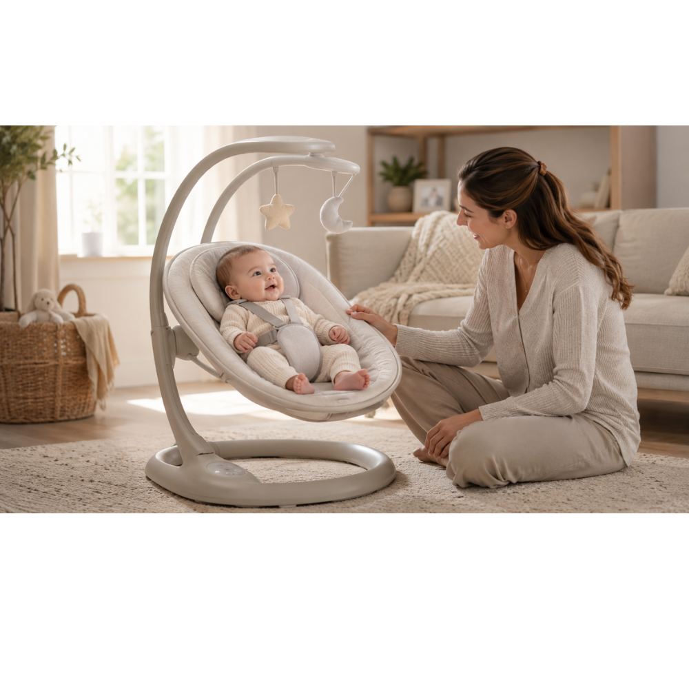 A Dual-Motion Baby Swing Can Rest Your Arms—Not Replace a Crib