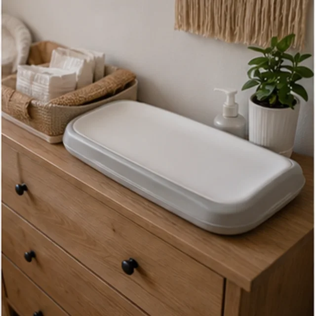 Skip Hop Wipe-Clean Changing Pad in use