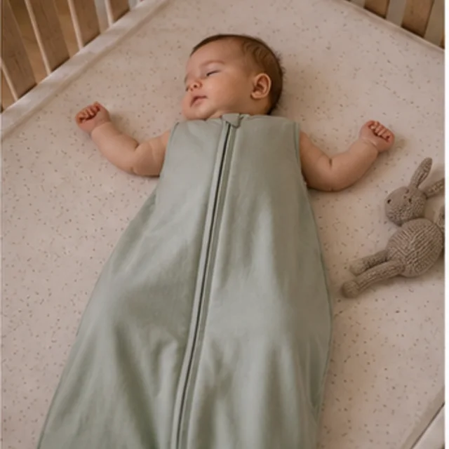 Mama Cheetah 0.5 TOG Sleep Sack in use